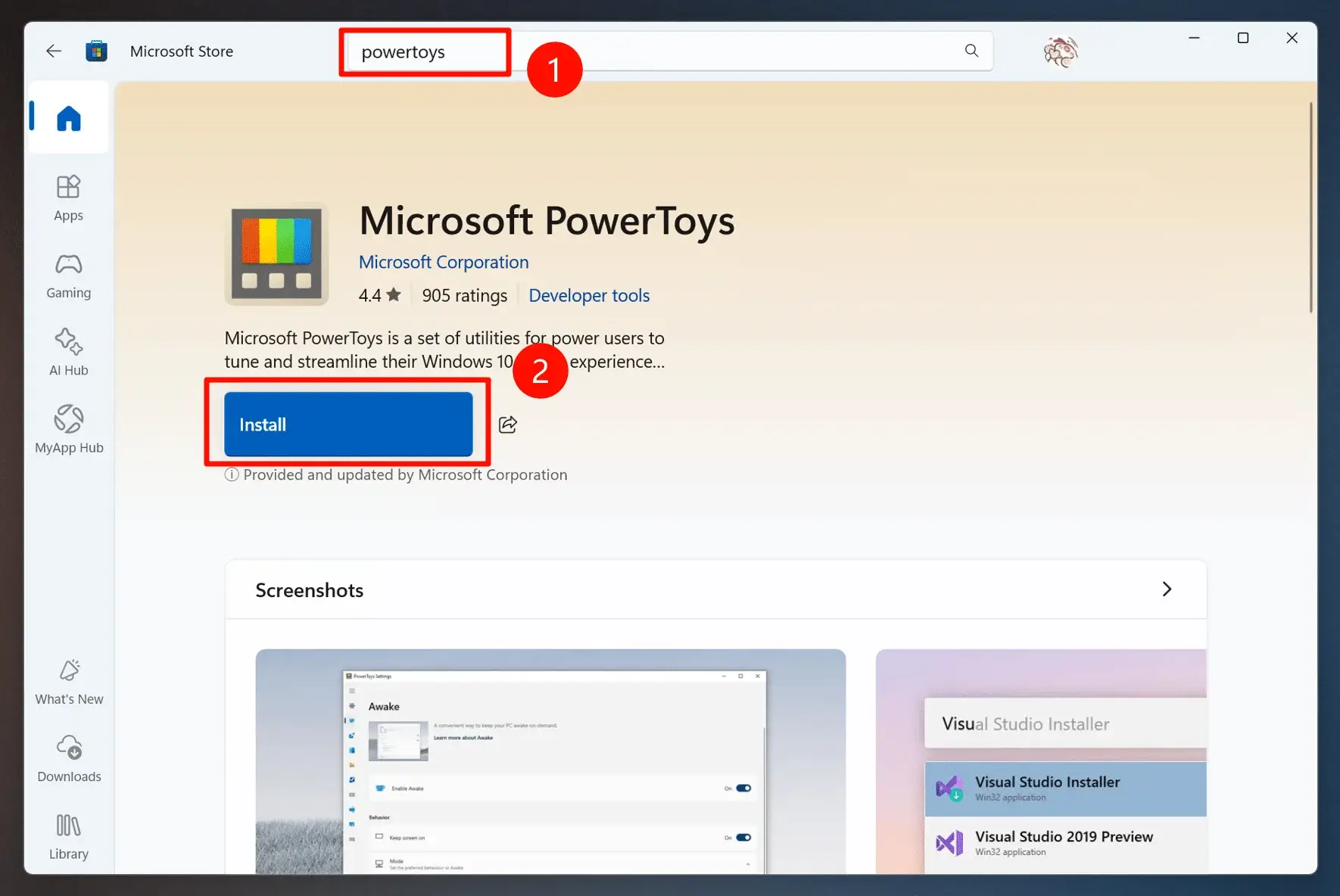 Install PowerToys