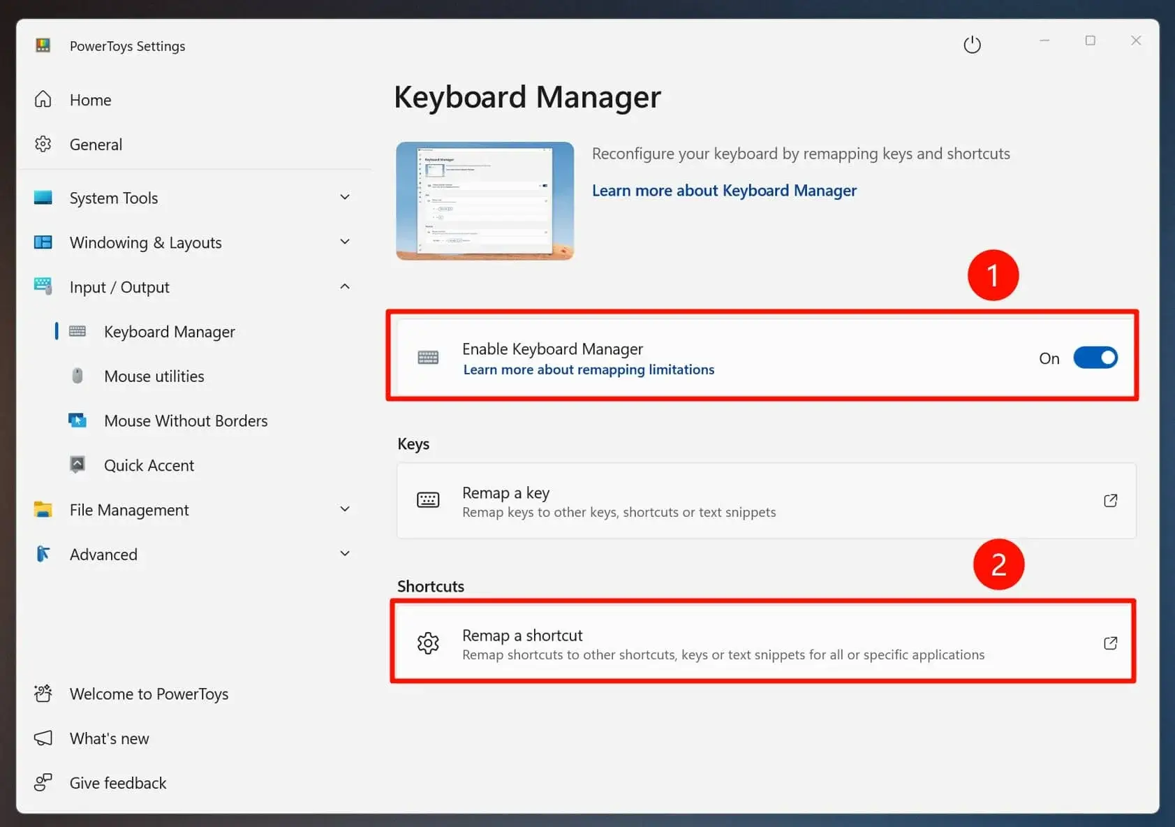 Open Keyboard Manager